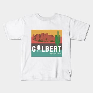 Gilbert Arizona Water Tower Cactus Superstition Mountains Kids T-Shirt